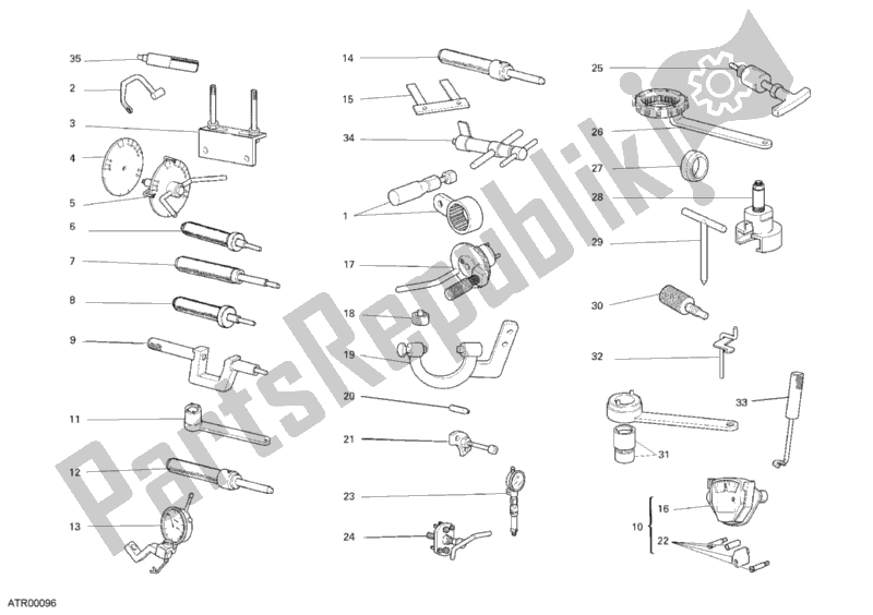 All parts for the Workshop Service Tools, Engine of the Ducati Monster S2R 1000 USA 2008